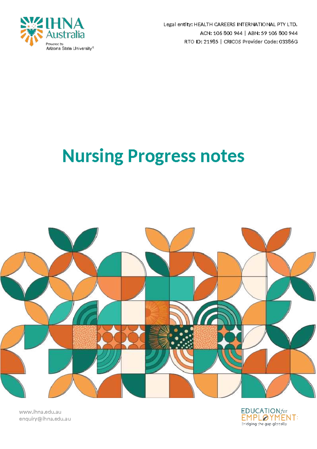 Nursing Progress Notes for Incident Involving Residents Bill & Sam ...