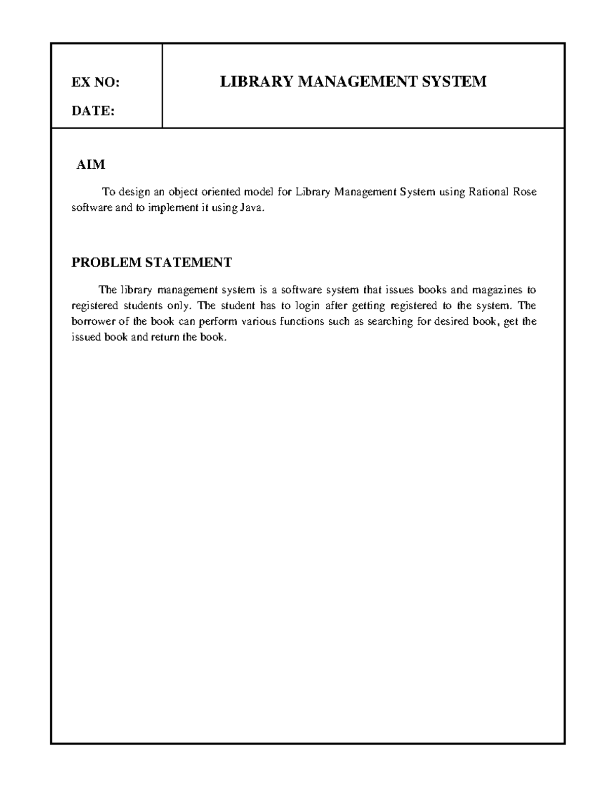 Library Management System UML Design & Code Overview - Studocu