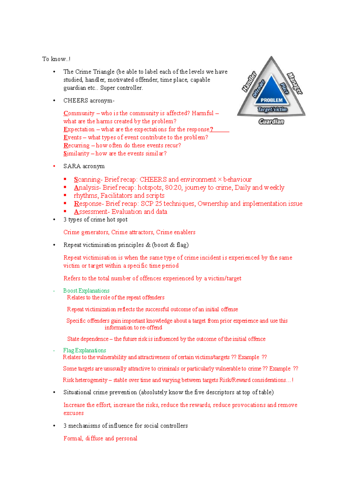 Exam Notes: Understanding the Crime Triangle and Policing Theories ...