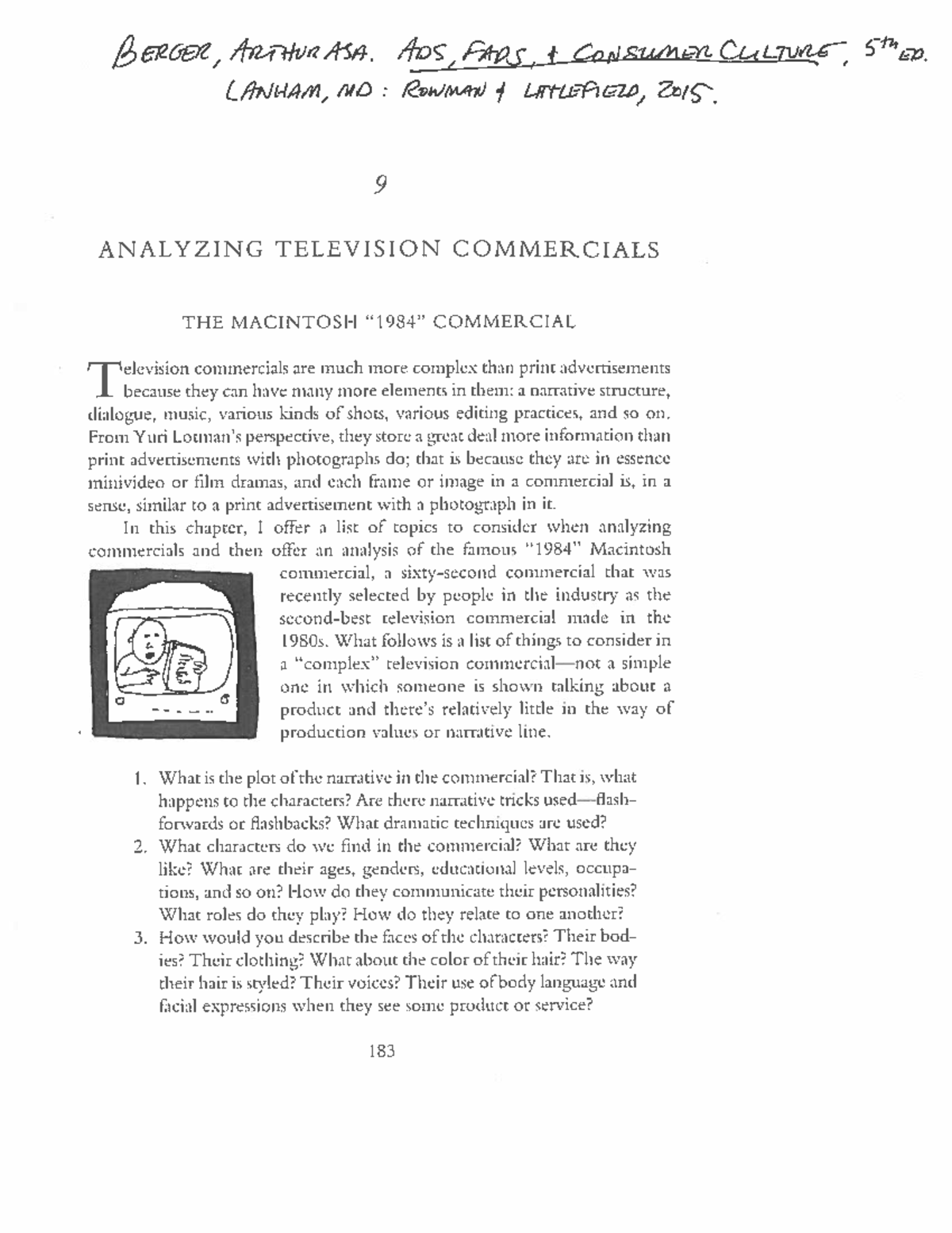 Final Exam Study Guide for ABC 101: Analyzing Television Commercials ...