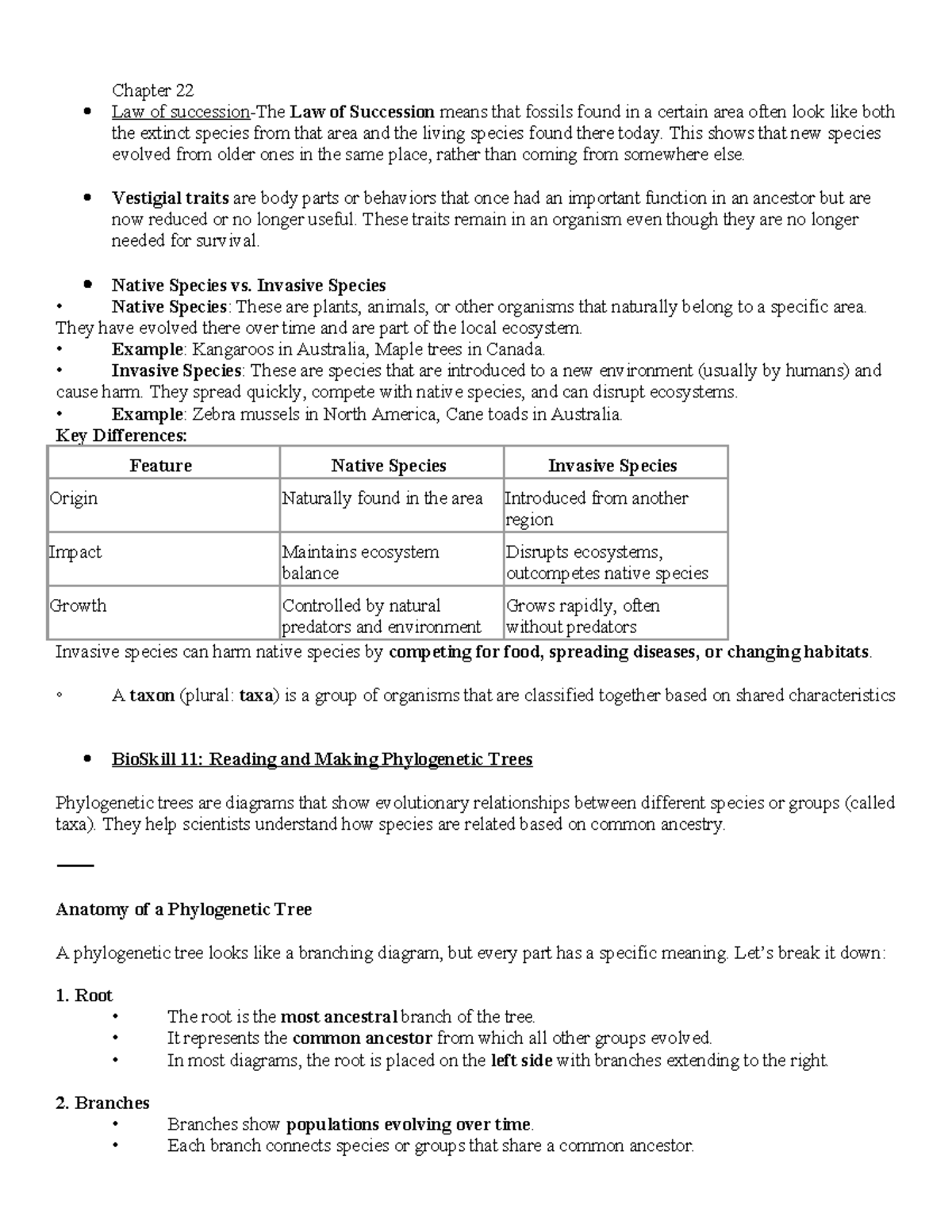 Chapter 22-23 Bio Notes: Evolution, Homology, and Genetic Drift ...