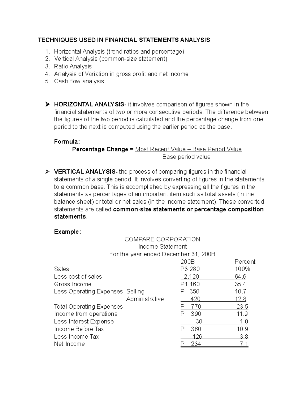 Financial Statement Analysis Techniques: Detailed Overview - Studocu