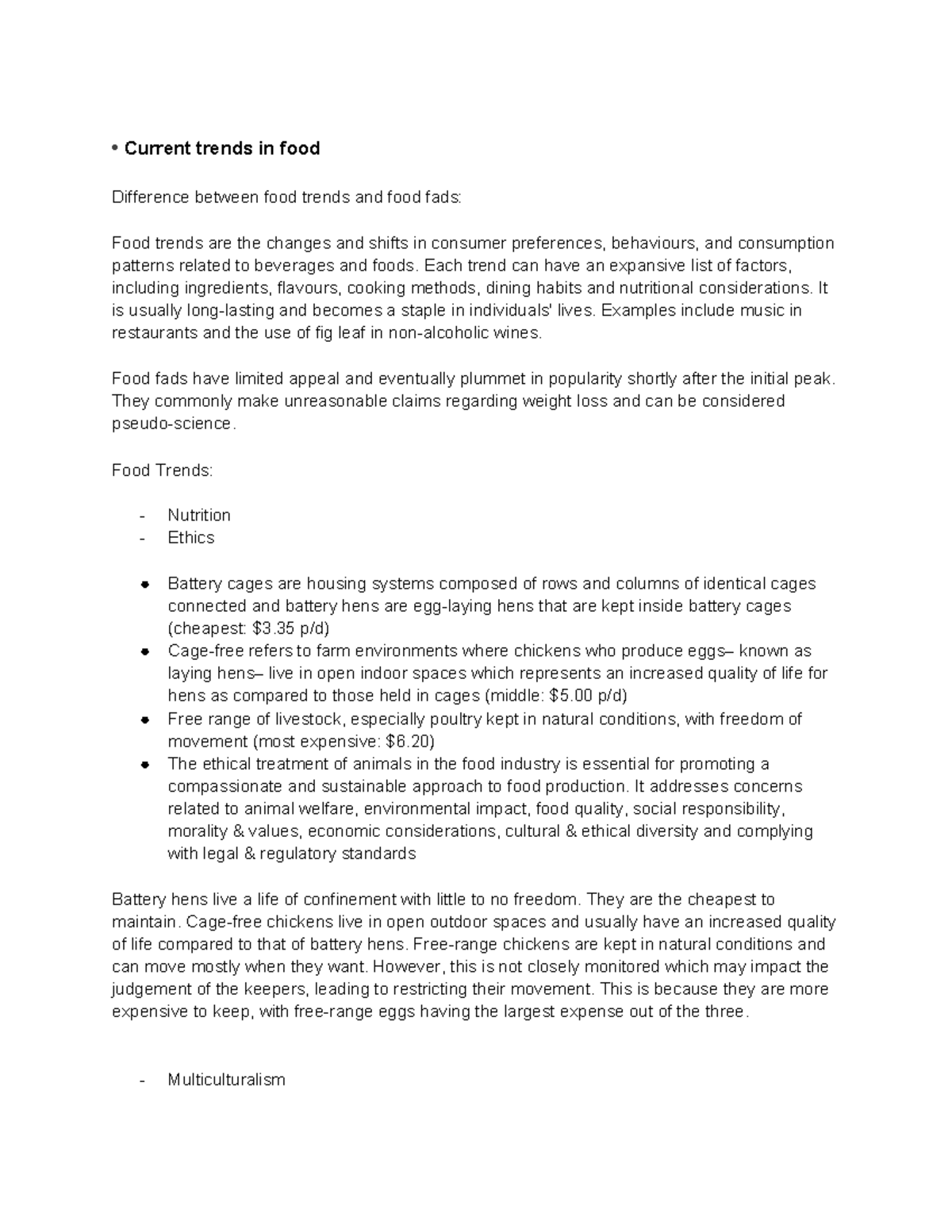 Food Technology Study Notes - Mid-Year Exam Insights on Trends and ...