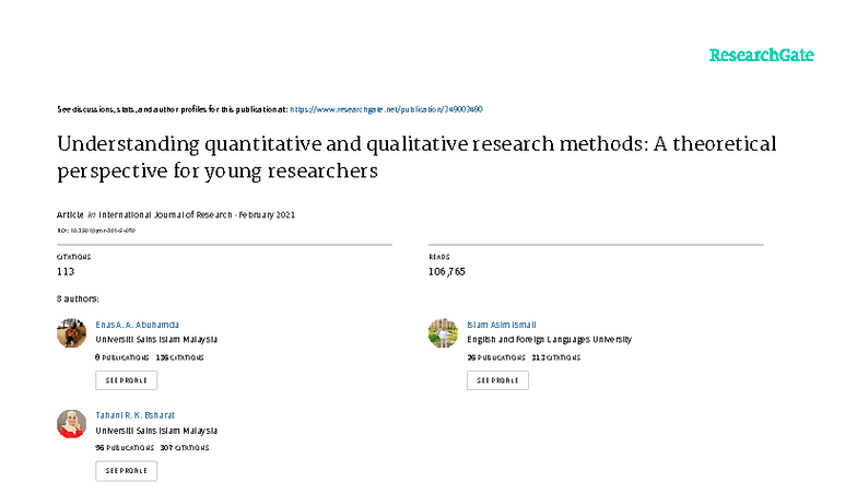 Understanding Quantitative and Qualitative Research Methods: A Guide ...