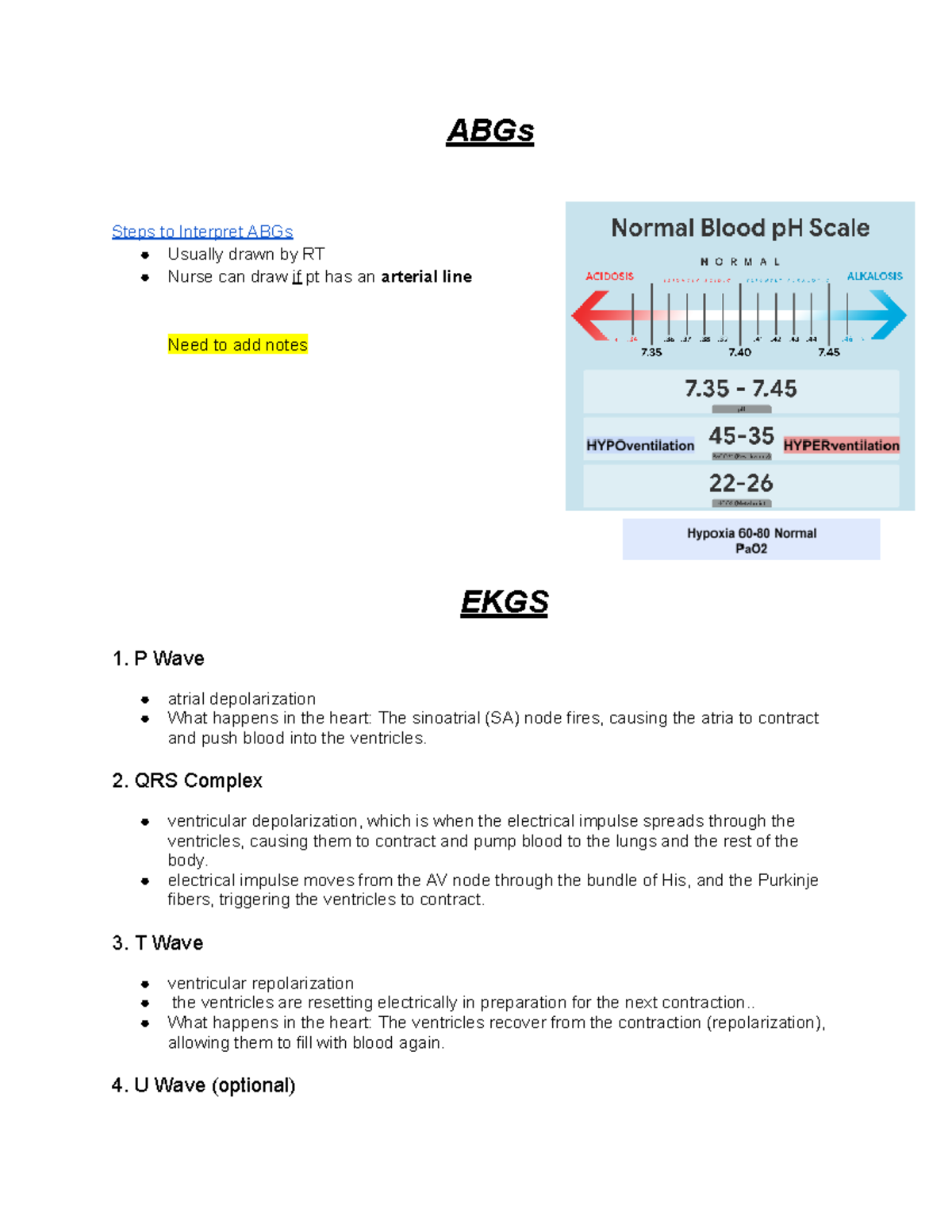 Critical Care E 1: Interpreting ABGs and EKGs in ARF Management - Studocu