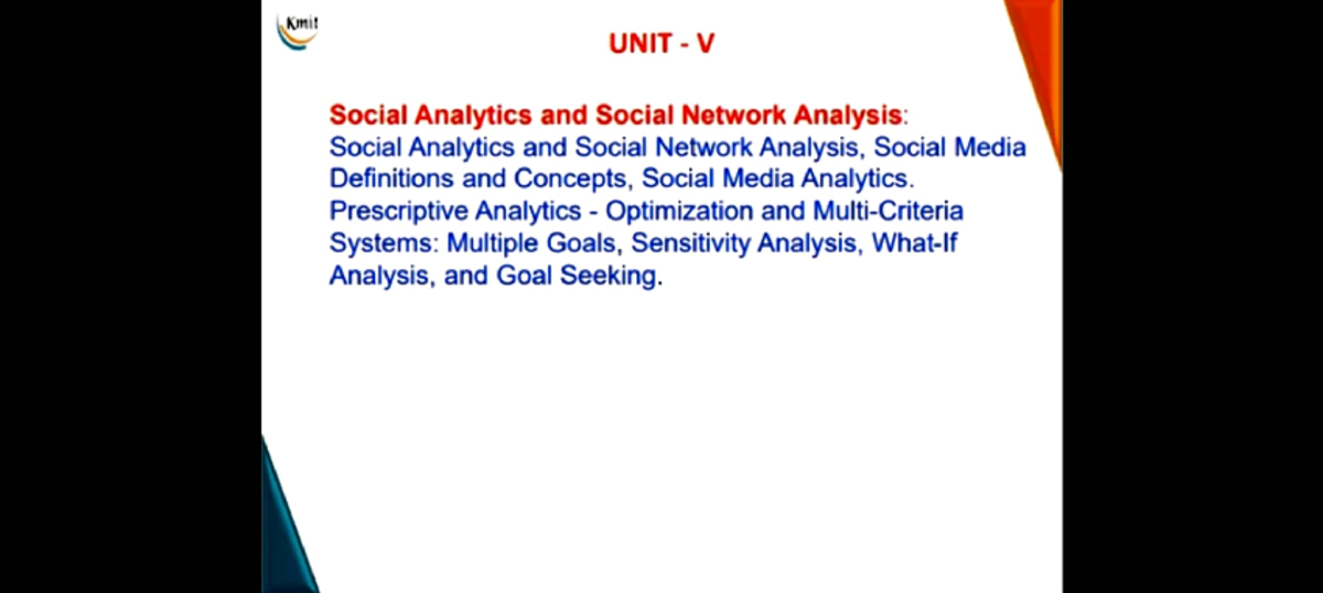 Wsma Unit 5 - Wsma - Kmit UNIT V Social Analytics and Social Network ...