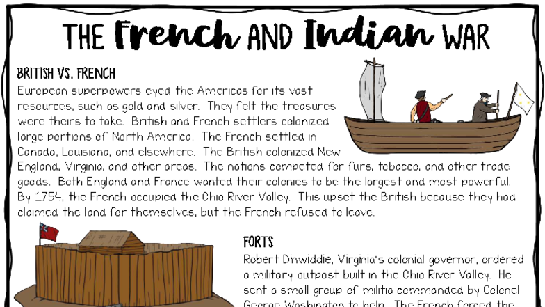 French and Indian War (HIST 101) Reading Comprehension Worksheet - Studocu