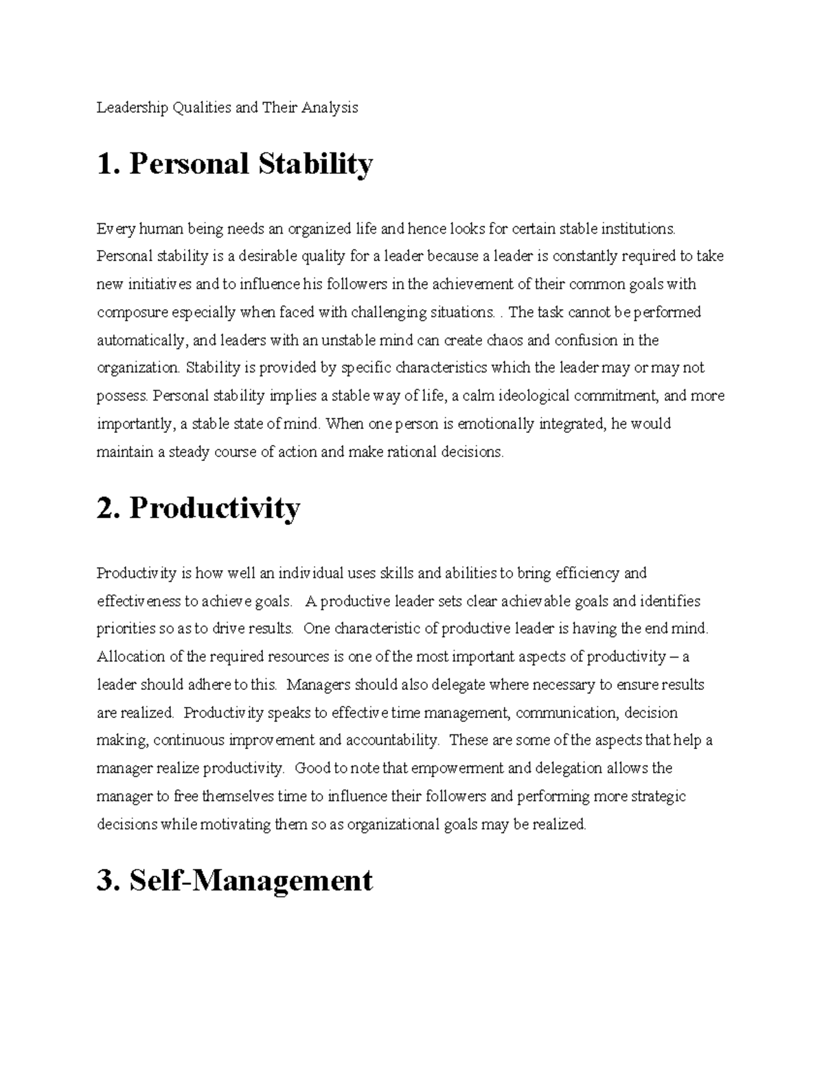 Leadership Skills: Key Qualities for Effective Leaders - Studocu