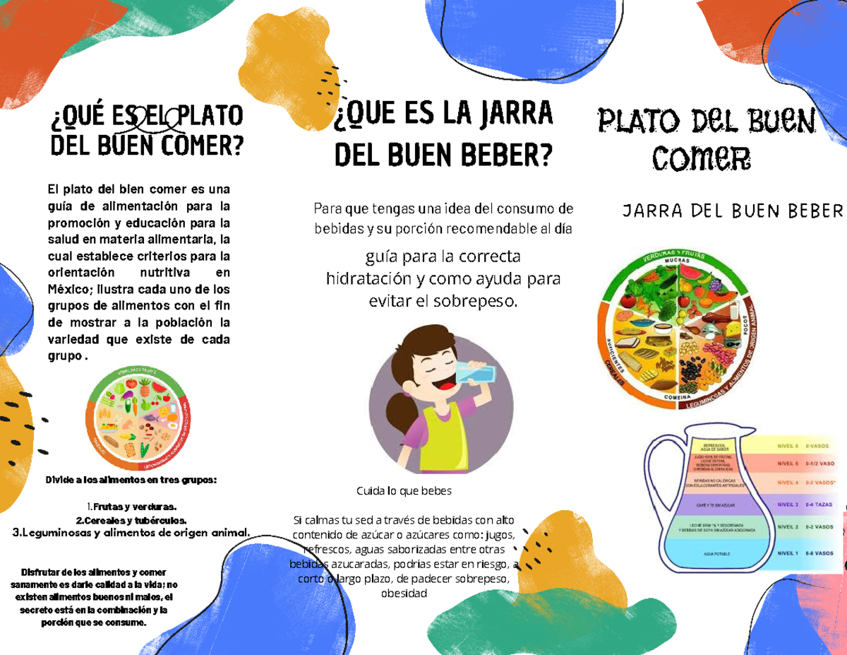 Folleto Tríptico - ¿QUÉ ES EL PLATO DEL BUEN COMER? El plato del bien