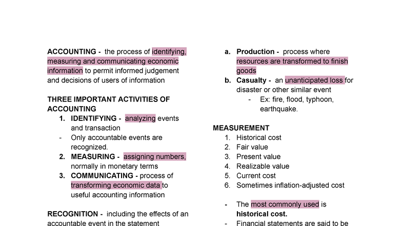 CFAS 101: Comprehensive Accounting Concepts and Practices Review - Studocu