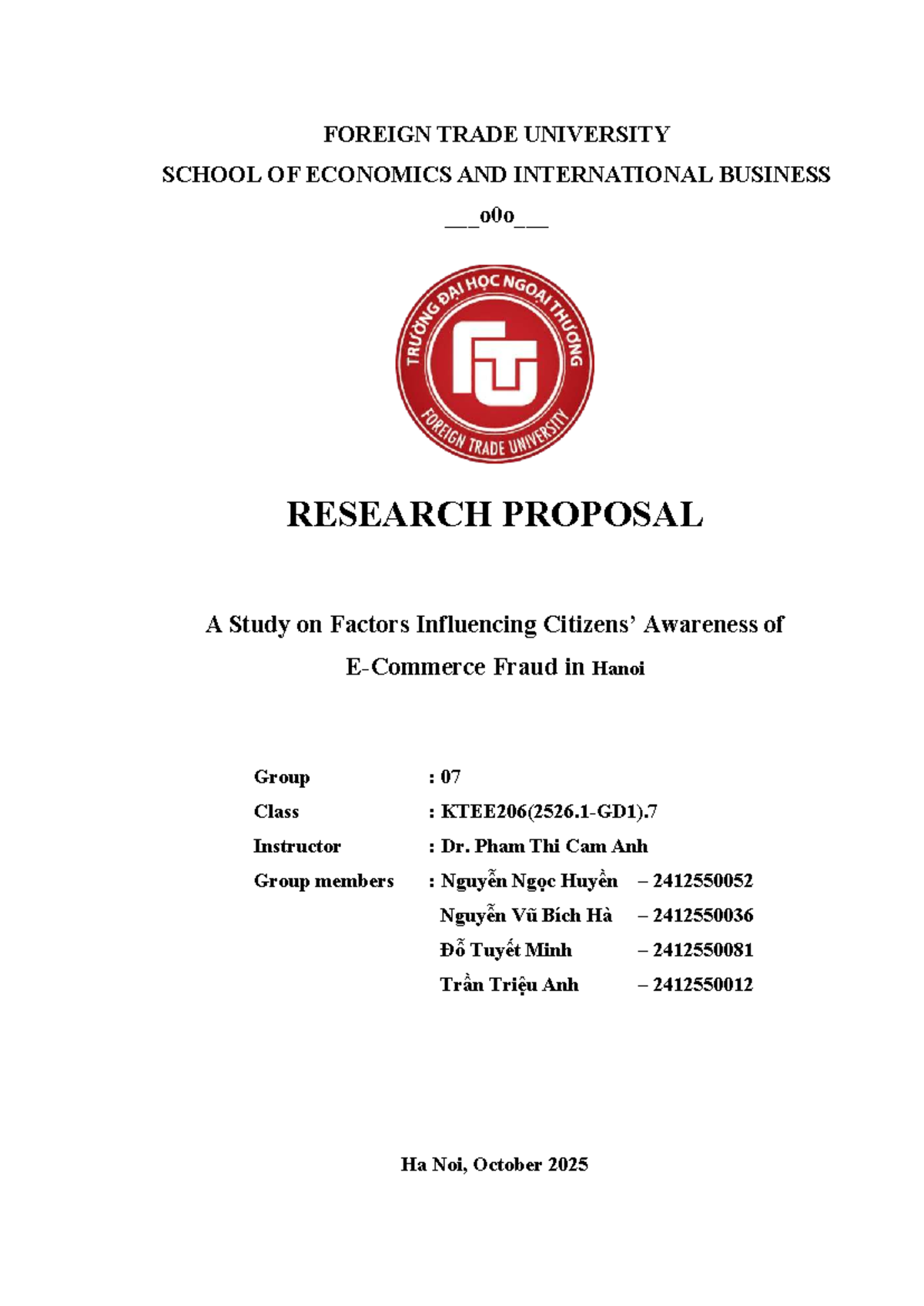 PPNC 2025: Research Proposal on Factors Influencing Awareness of ...