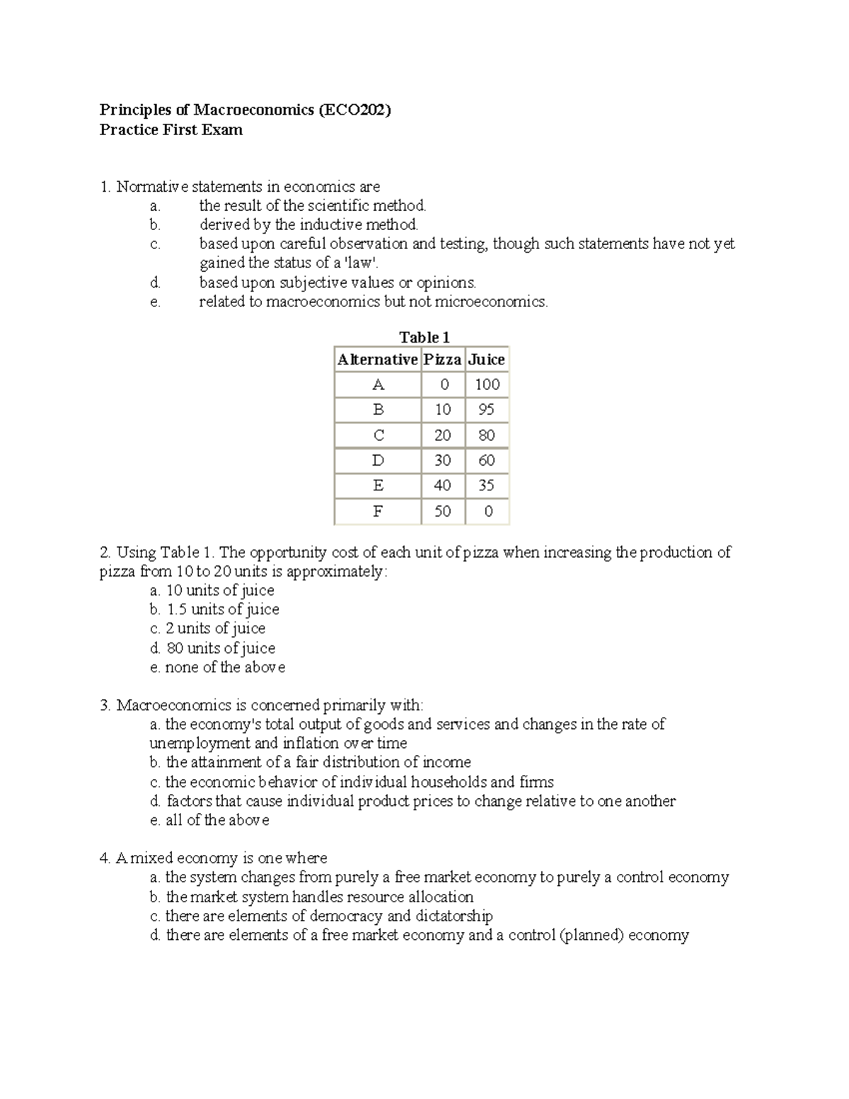 ECO202 Principles of Macroeconomics Midterm Exam Questions & Answers ...