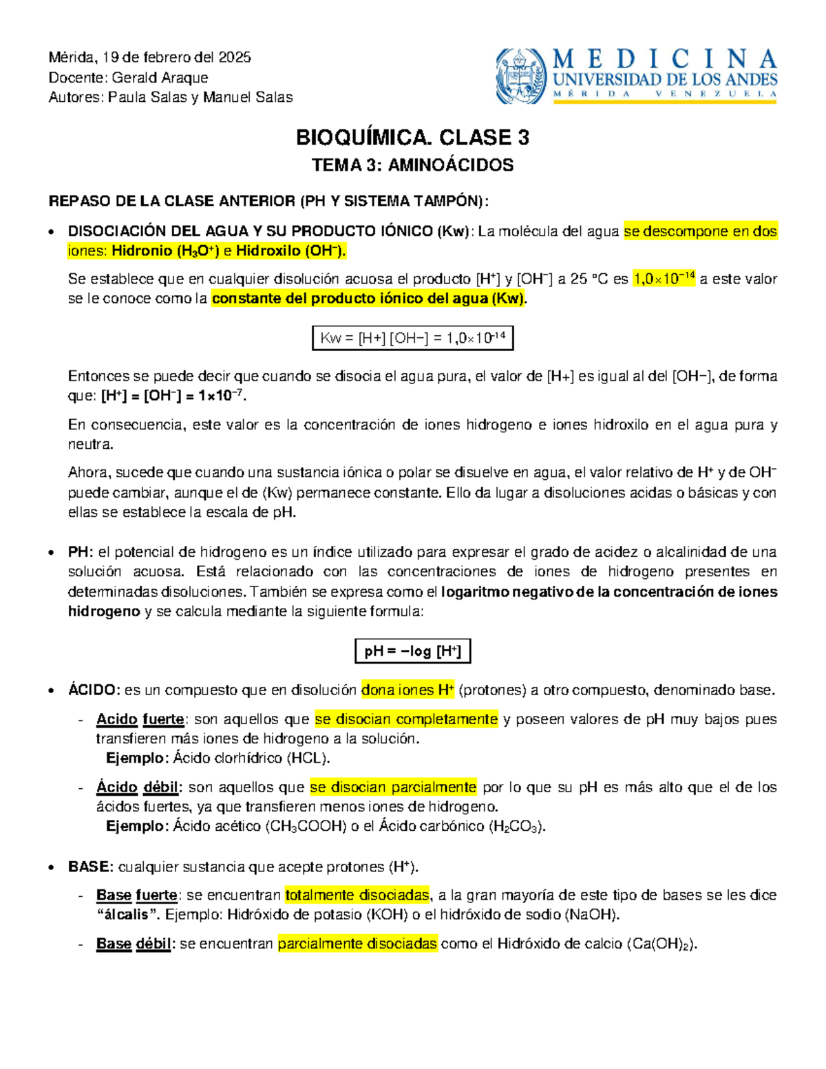 BIOQUÍMICA - CLASE 3: REPASO DE AMINOÁCIDOS Y pH - Studocu, image size:1200x1553