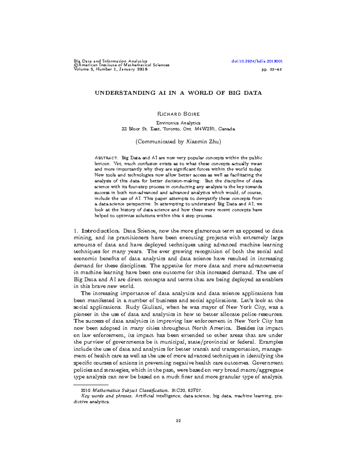 Understanding AI and Big Data: Insights from Data Science Perspectives ...