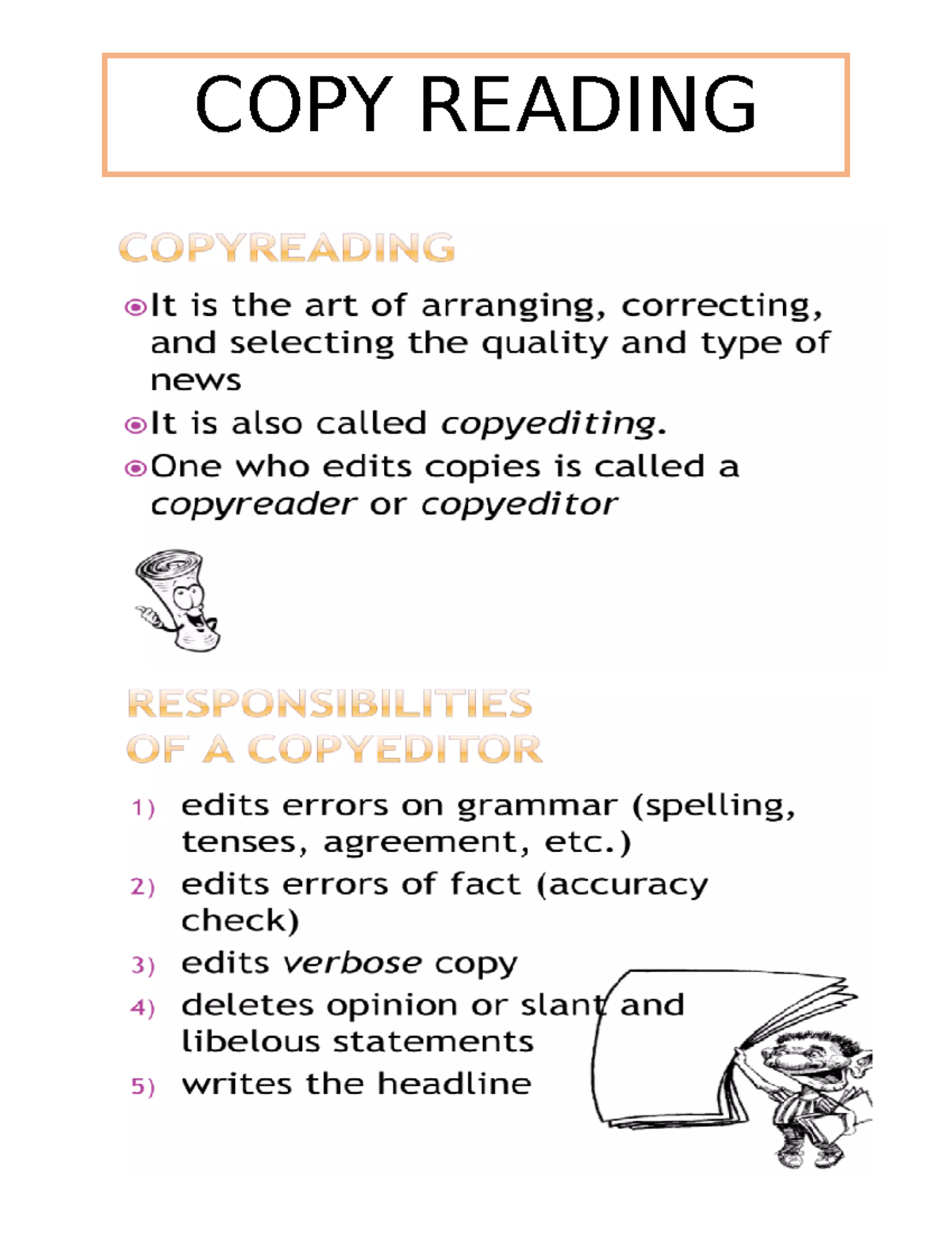 COPY Reading Handout: Essential Tips for Campus Journalism - Studocu