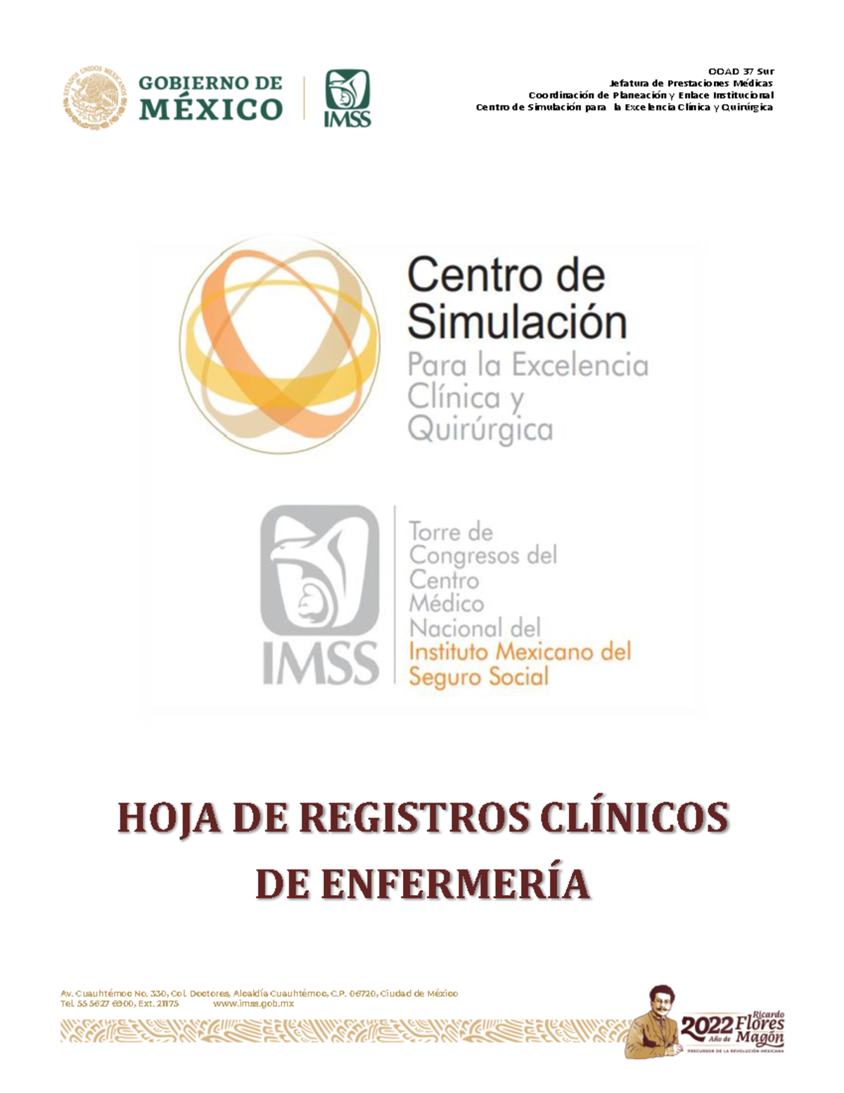 IMSS-2022-Guía para Llenado de Registros Clínicos de Enfermería - Studocu