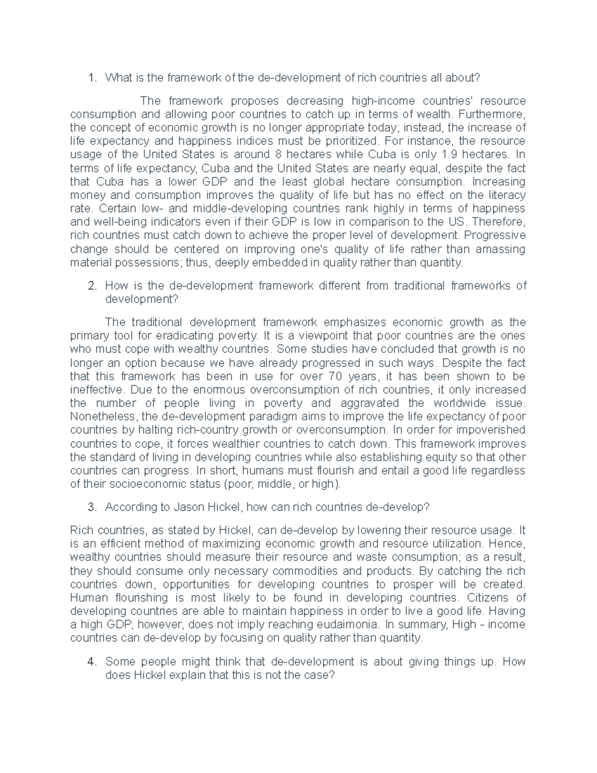Assignment 3.1 Human Flourishing through Progress and De-Development ...
