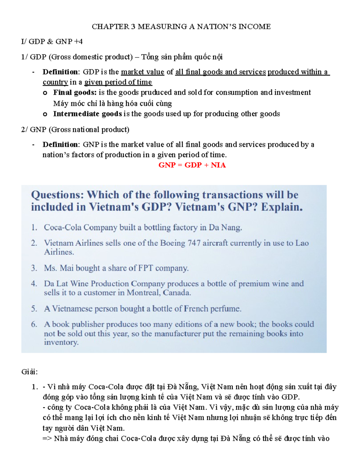 Chapter 3: Measuring GDP and GNP - Understanding National Income - Studocu