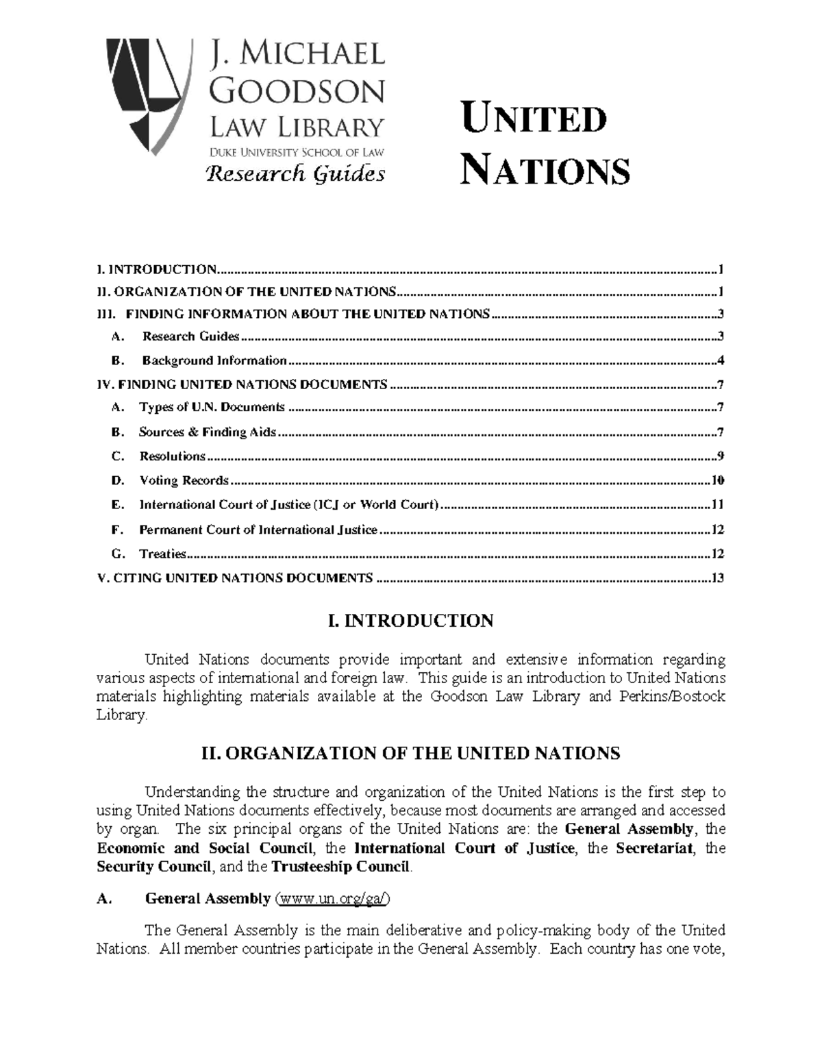 United Nations Document Guide: Structure, Types, and Citations - Studocu