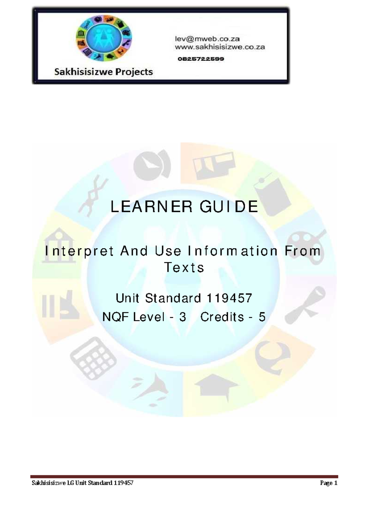 Learner guide for interpreting and using information from texts (US ...