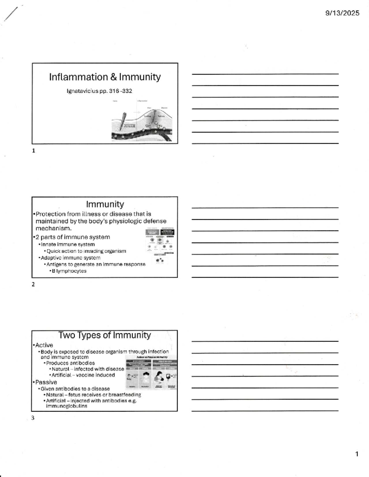 Midterm Study Guide for PSY101: Inflammation and Immunity Concepts ...
