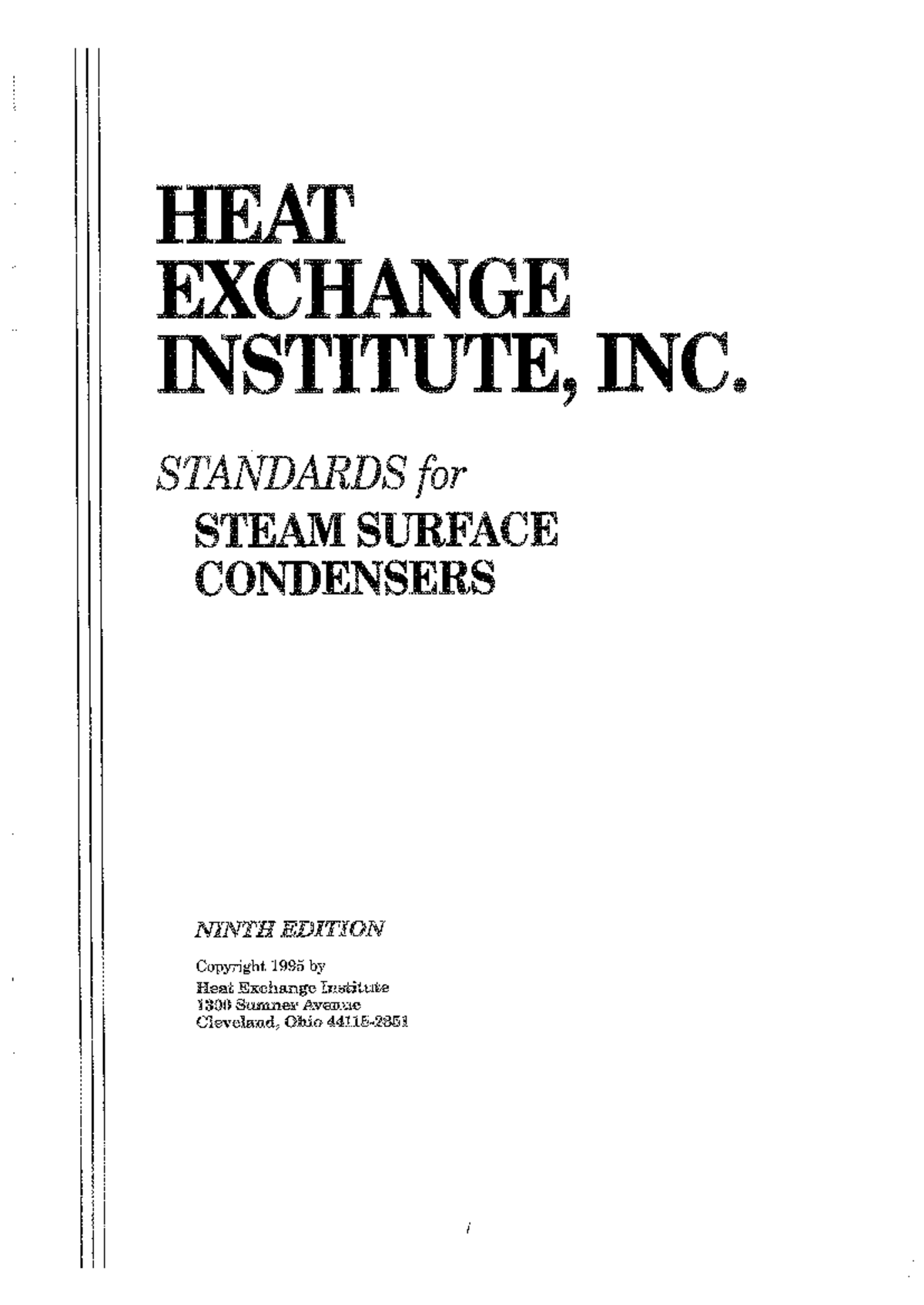 HEI Standards for Steam Surface Condensers - 9th Edition - Studocu