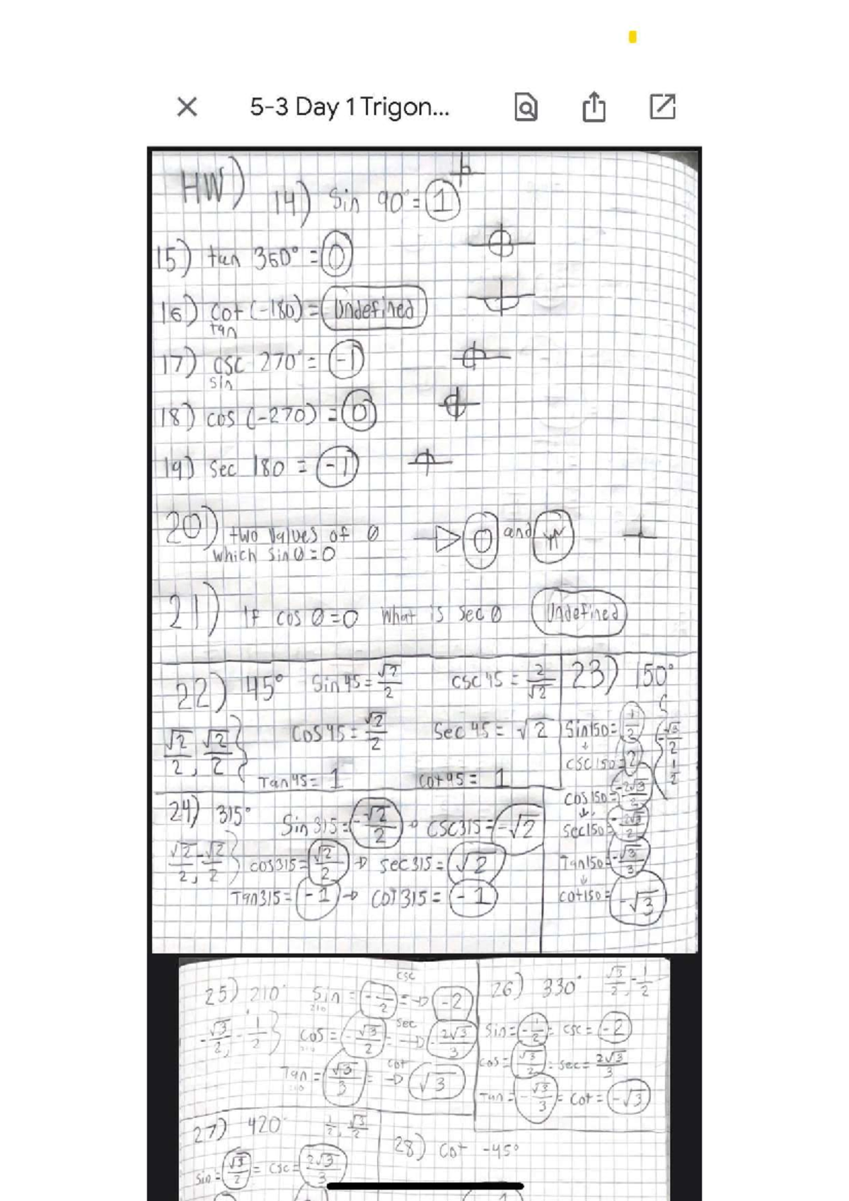 Trigonometry Practice Questions - E1 2 Midterm Review - Studocu