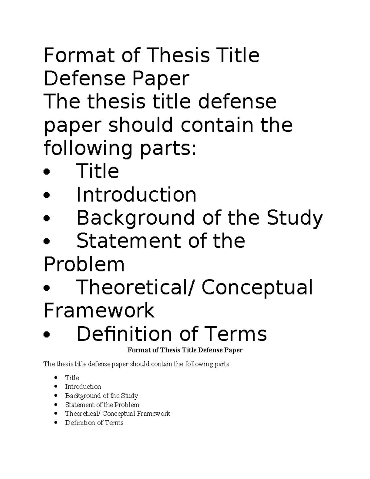 Thesis Title Defense Paper Format Guidelines - Studocu