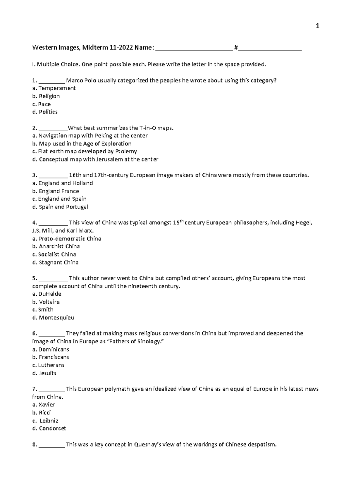 Western Images Midterm Exam 2022: Key Questions and Essays - Studocu