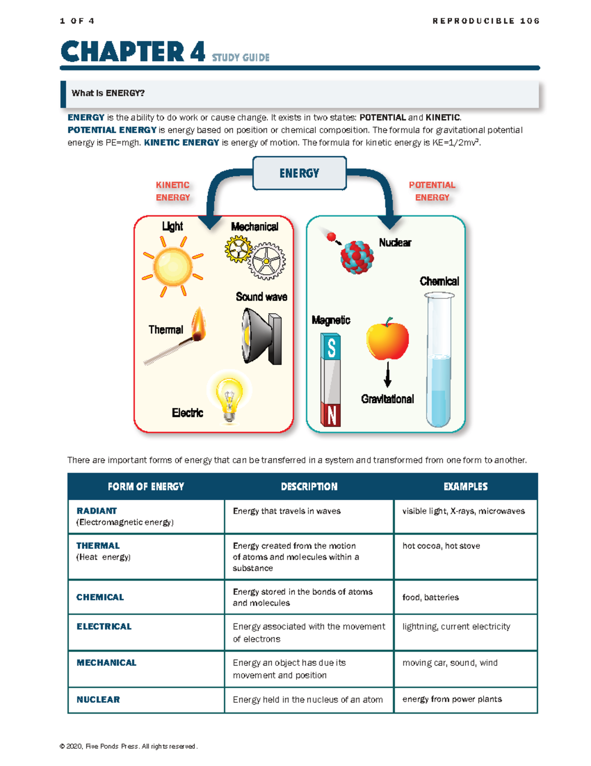 Chapter 4 Study Guide: Energy Concepts - Studocu