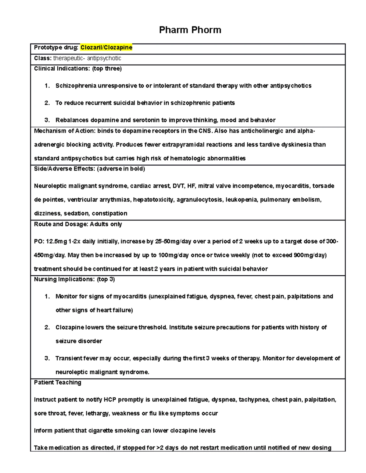 Cogentin Med card - Pharm Phorm Prototype drug: Cogentin/Benztropine ...