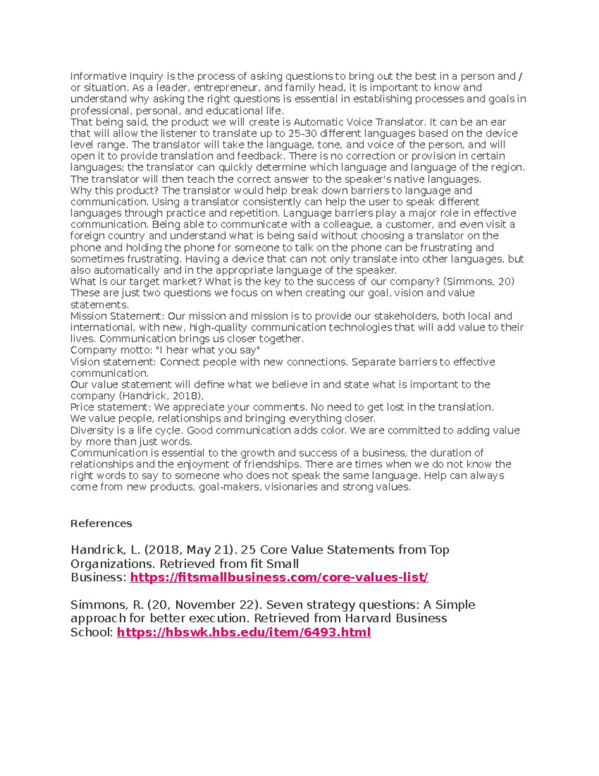 Written Assignment 3 - Informative Inquiry is the process of asking ...