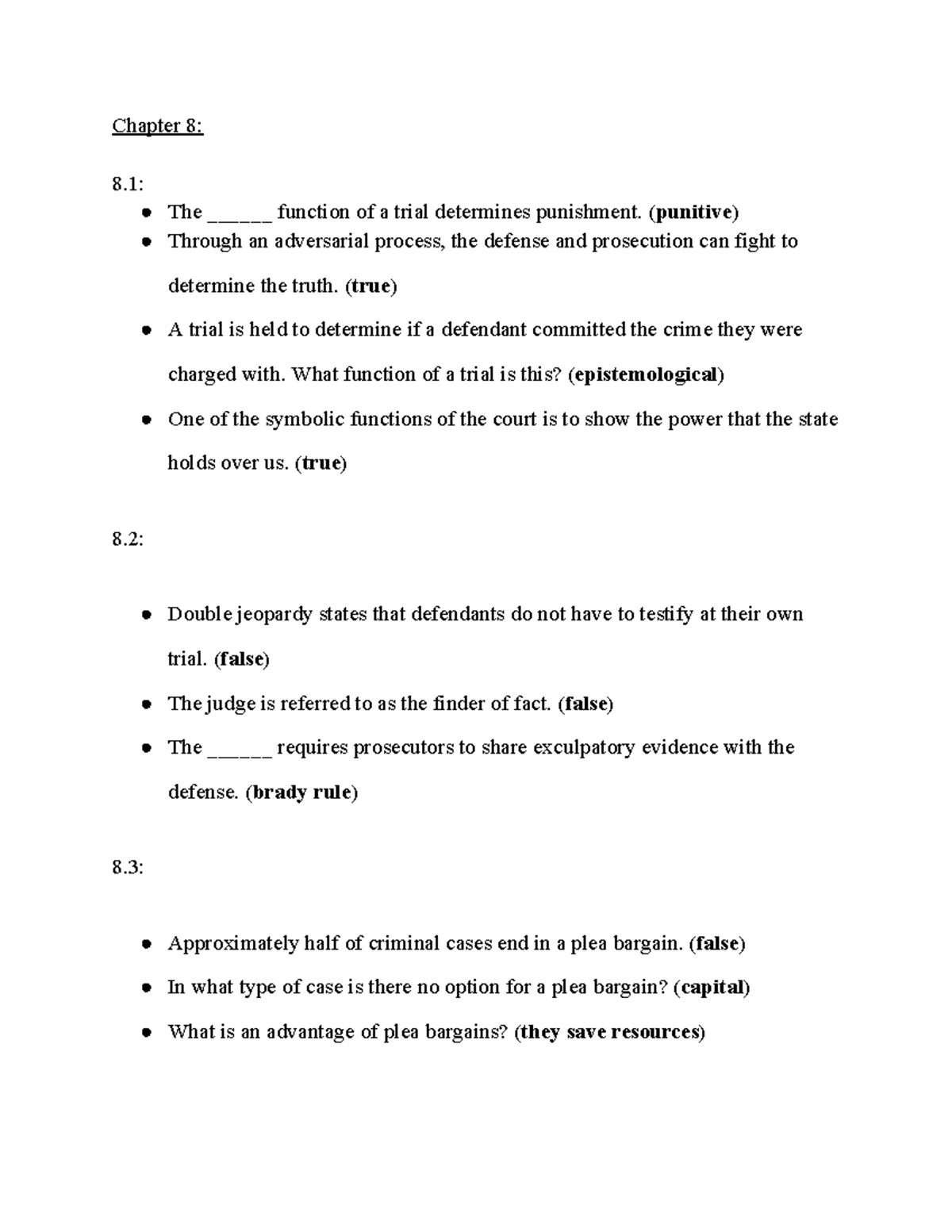 CJ 101 Exam 3 Notes on Criminal Justice: Chapters 8-11 Review - Studocu