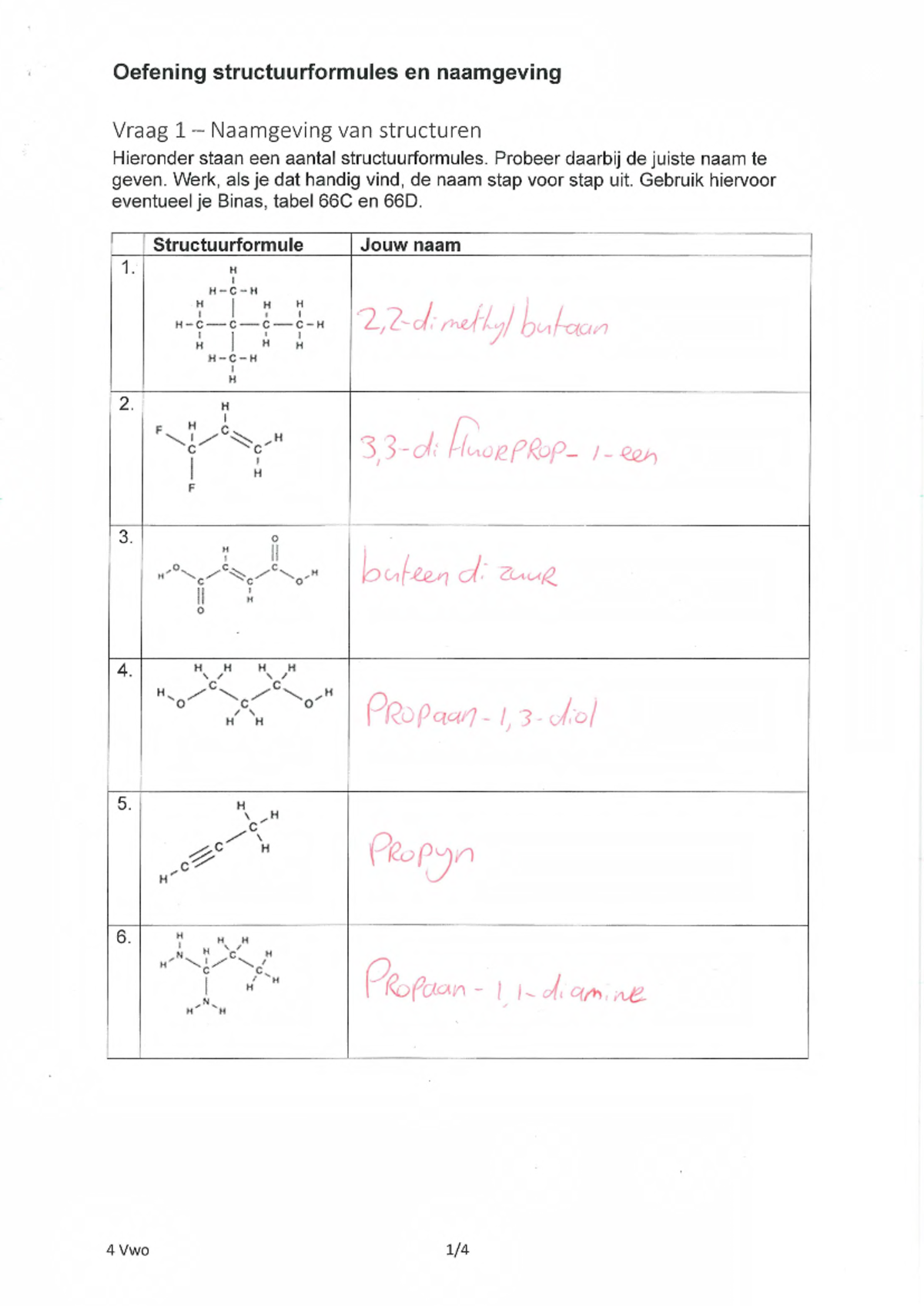 Structuurformules en Isomeren: Antwoorden en Oefeningen (Chemie 101 ...
