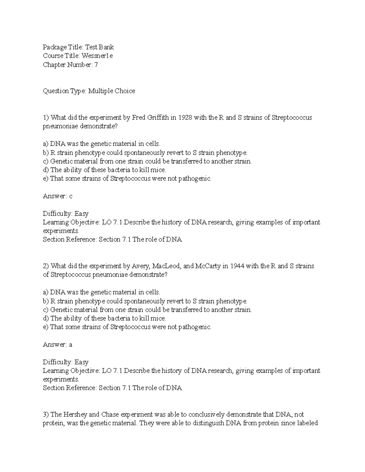 Microbiology Chapter 7 Test Questions: DNA Research and Replication ...