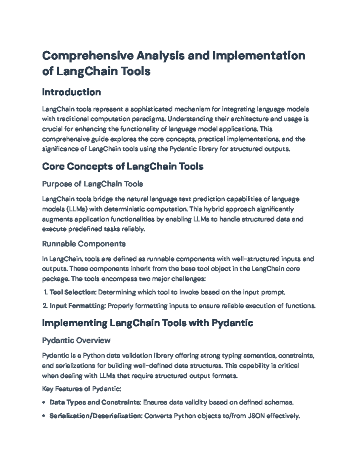 LangChain Tools: Comprehensive Implementation Guide Using Pydantic ...