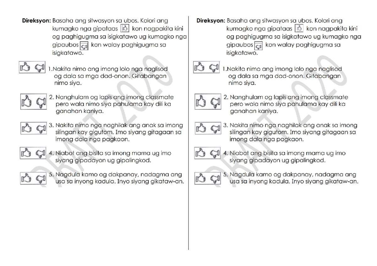 Q2 ESP Worksheets & Summative - Elementary Education - Performance Task ...