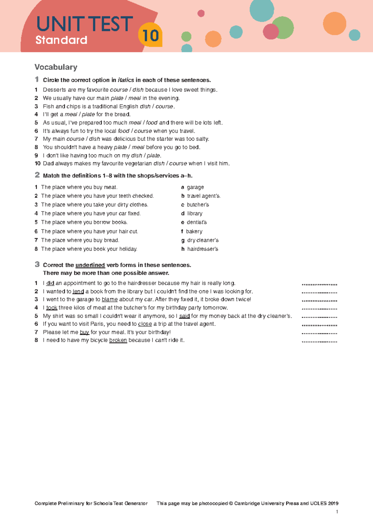 Grupo 2 - Ingles nivel pet exámen muestra - 1 Complete Preliminary for ...