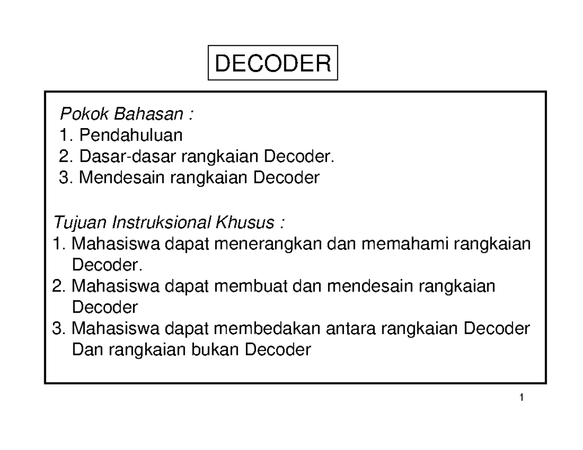 Introduction to Decoder and Encoder Circuits (88-toto-3) - Studocu