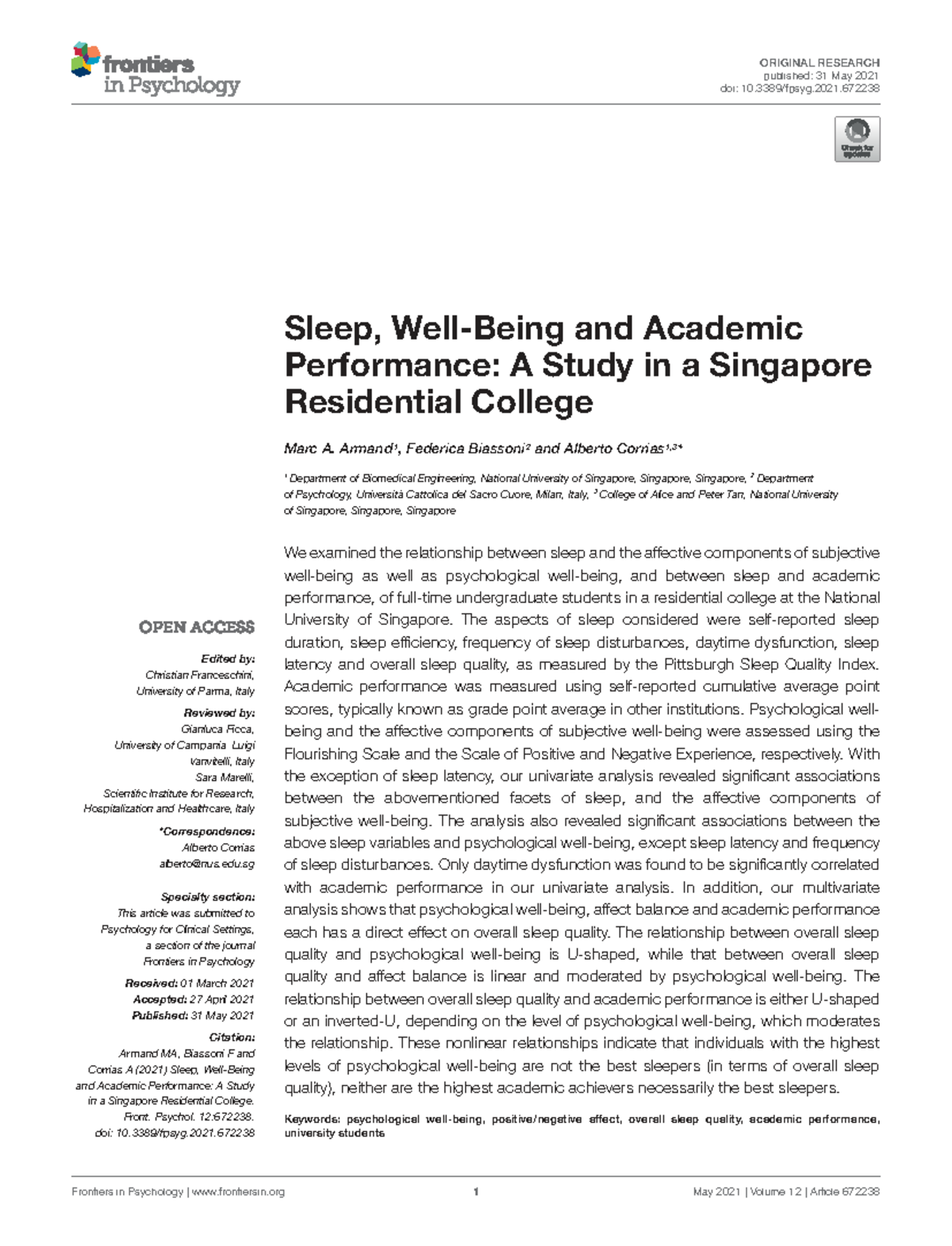 Sleep Quality and Academic Performance: Insights from NUS Students ...