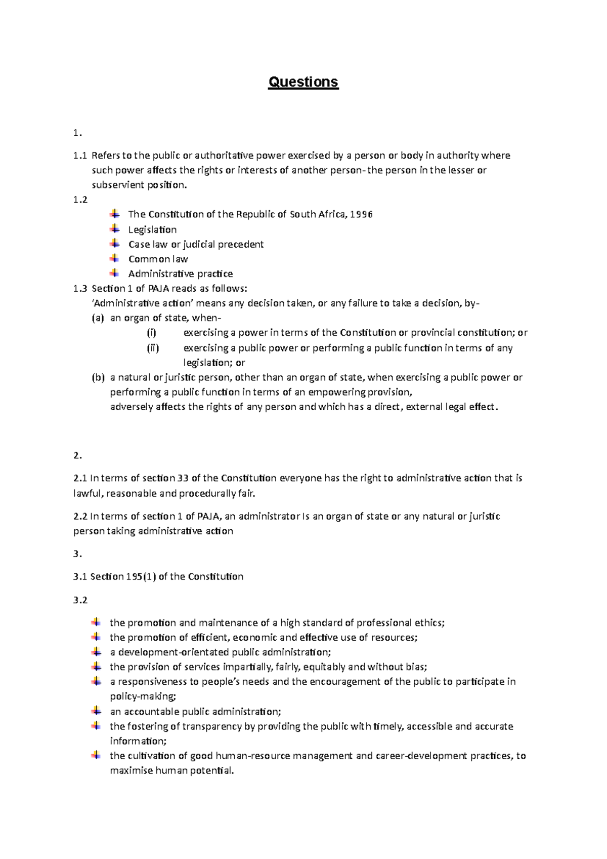 ADL2601 - Study Notes on Administrative Law Principles and Rights - Studocu