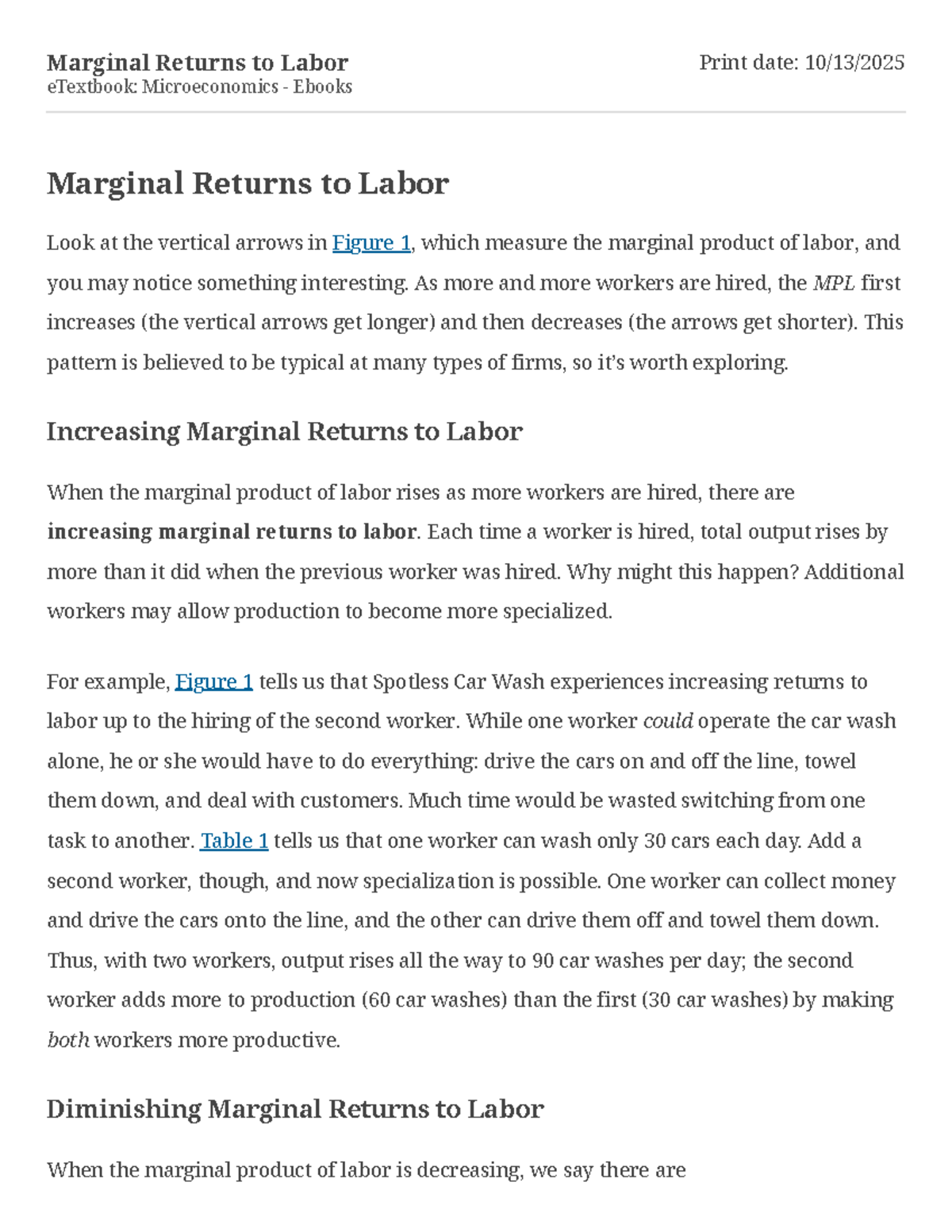 Marginal Returns to Labor in Microeconomics - eTextbook Insights - Studocu