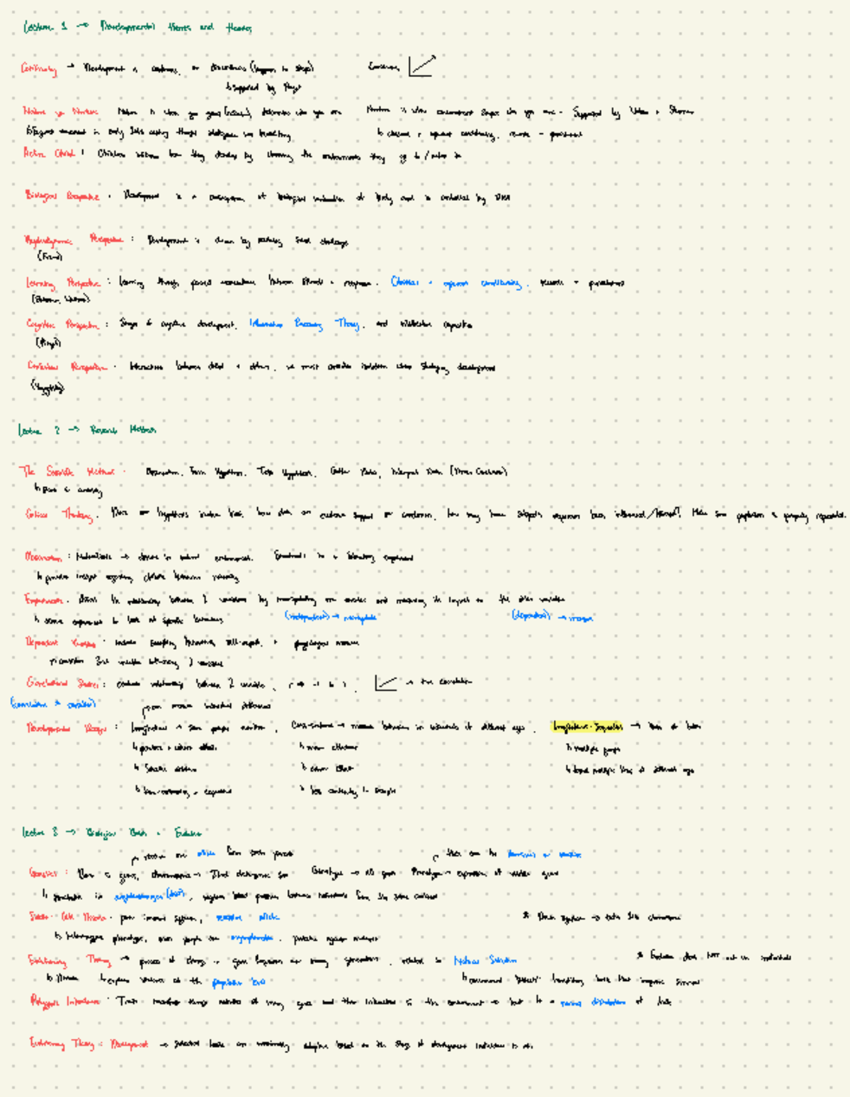Midterm notes PSY 101: Developmental themes and theories overview - Studocu