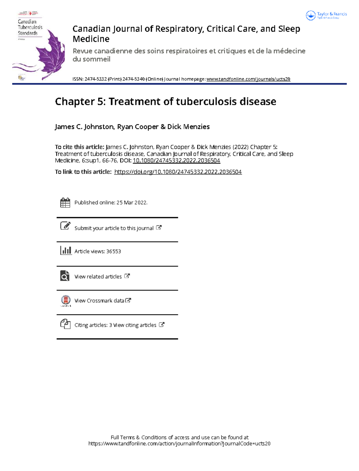 Chapter 5: Treatment of Tuberculosis Disease - Canadian TB Standards ...