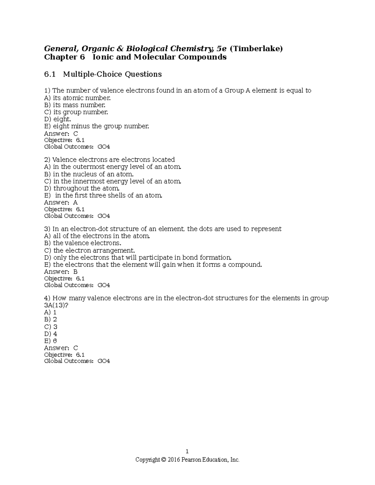Chapter 6: Ionic and Molecular Compounds Study Guide (GOB 5e) - Studocu