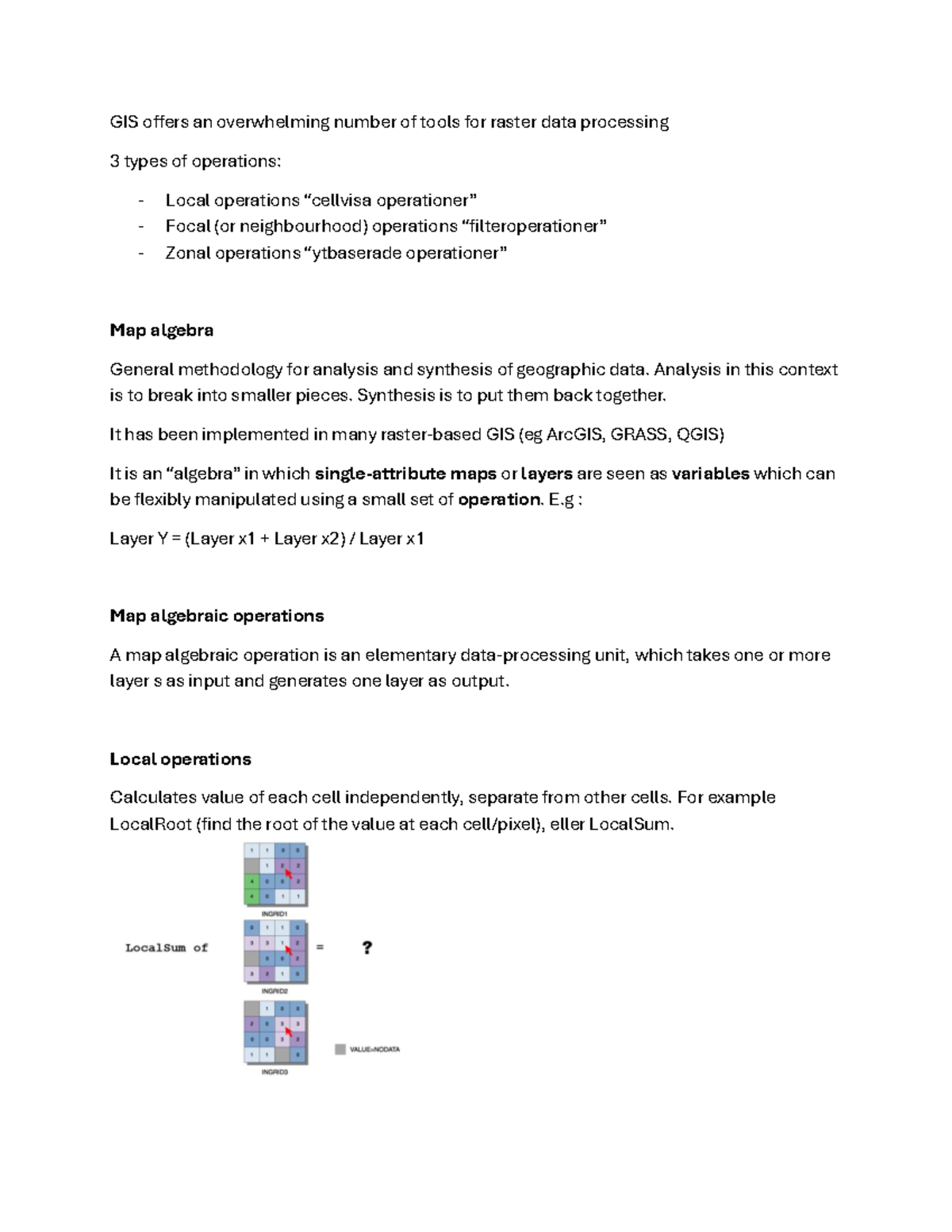 GIS FL8 - Raster Data Processing: Operations & Methodologies - Studocu