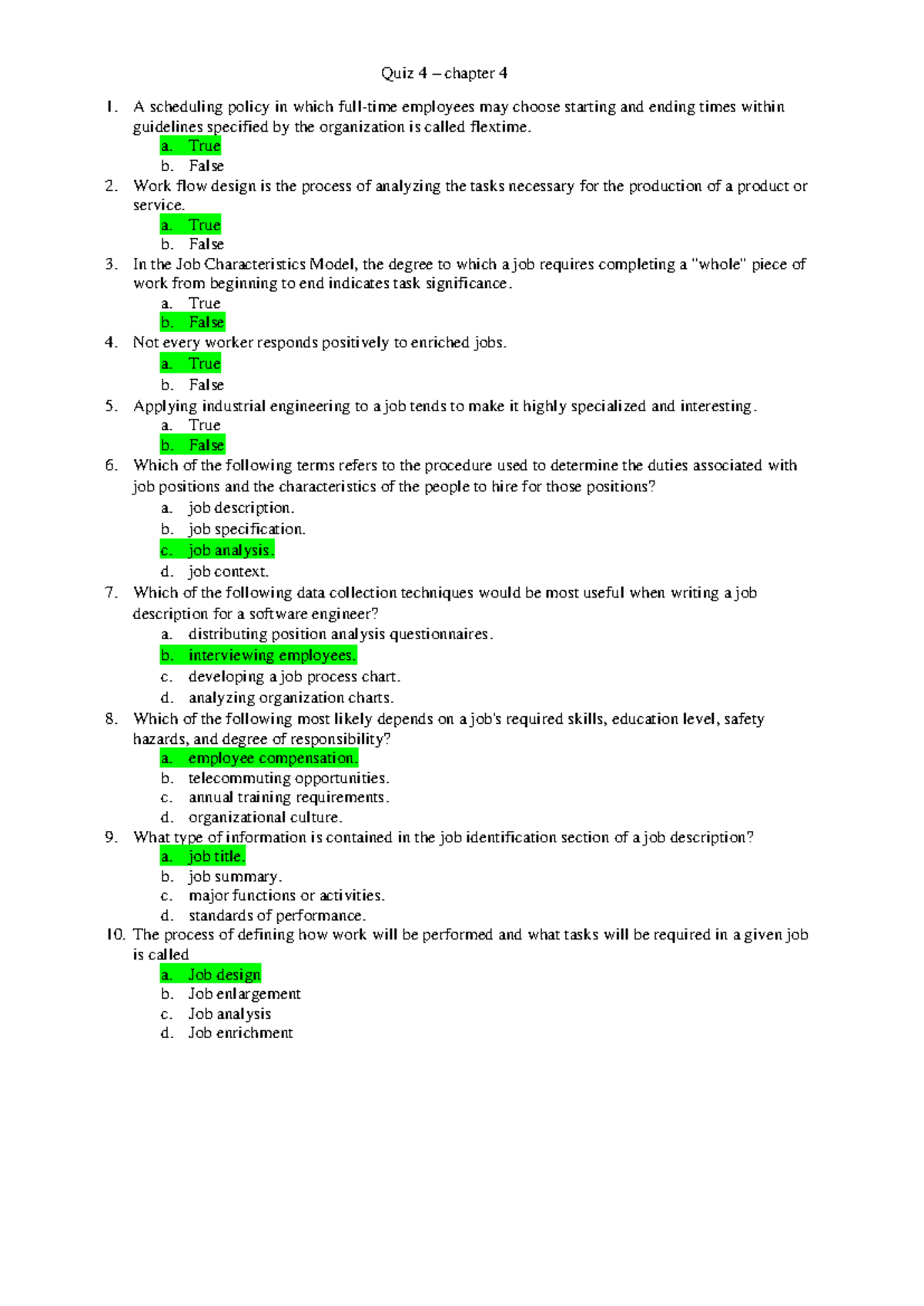 Quiz 4 - Chapter 4 Answers & Explanations - Studocu