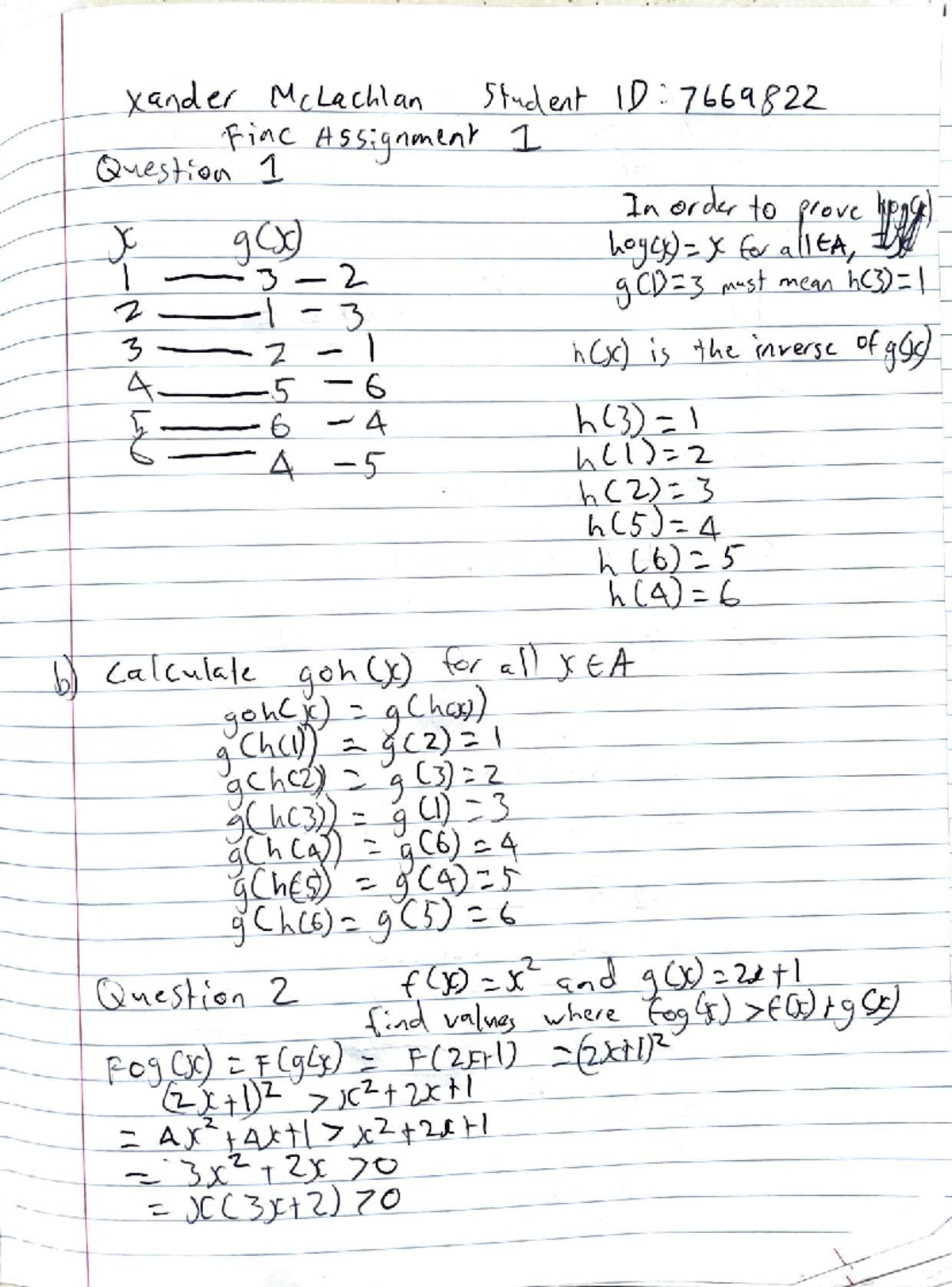 Finc 102 Assignment 1: Inverse Functions and Break-Even Analysis - Studocu
