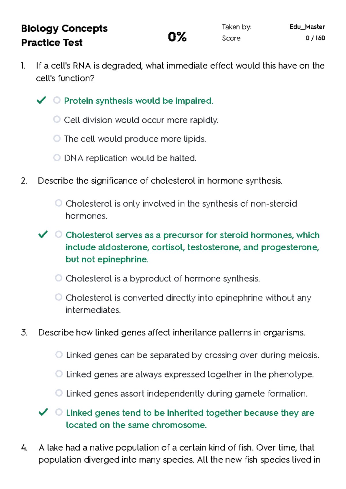 Biology Concepts Practice Test 1 - Edu__Master Results - Studocu