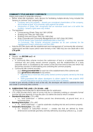 Community Titles Scheme Diagrams and Native Title Analysis - Studocu